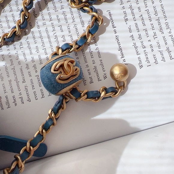 Chanel Denim Quilted Pearl Crush Round Clutch - Picture 7 of 7